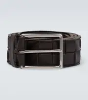[Bottega Veneta] Bottega Veneta Maxi Intreccio leather belt Inch 34 silver