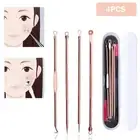 4Pcs Acne Extractor Remover Tool Kit Blackhead Blemish Removers Pimple Needles
