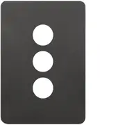 Hager Allure 3 Gang Switch Plate Matt Black - WBHSP3-MB