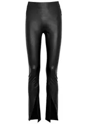 Spanx Split-hem Faux Leather Leggings - Black - M (UK12 / M) M (UK12 / M)