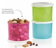 Tupperware MINI CANISTER SET of 3 ~ Sheer Pink Blue Green ~ 2 Cup Snacks ~ NEW!
