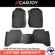 3D Moulded TPE Heavy Duty Floor Mats for Ford Ranger PX PX2 PX3 Dual Cab 11 - 21