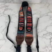 Camera Shoulder Neck Strap USA Gear Multicolored Aztec Print Film Pockets