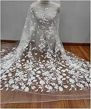 Fabric Sequin Studded Beaded Embroidery Floral Lace Mesh Garment Fabric