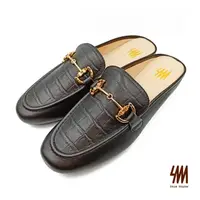 在飛比找momo購物網優惠-【SM】石頭紋牛皮優雅感平底穆勒鞋(黑色)