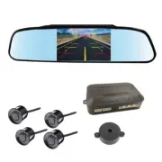 Visual Reverse Radar Sensor Car Rearview Mirror Monitor Video Parking W/Camera