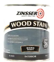 1 can Zinsser 32 Oz Wood Stain 331494 Worn Navy Dries In One Hour