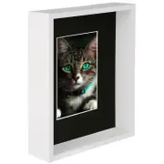 White 8" x 10" 3D Deep Box Photo Frame Black 4" x 6" Mount Craft Shadow Picture