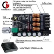 TPA3116 2x100W AUX Input 2-in-1 HIFI 2.0 w/ Filter Bluetooth 5.0 Amplifier Board