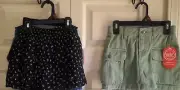 Wonder Nation Girls 1- Cargo skirt & 2- pull on floral skirts size 6 & 6X