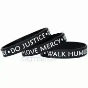 3 of Do Justice Love Mercy Walk Humbly Wristbands Micah 6:8 Silicone Bracelets