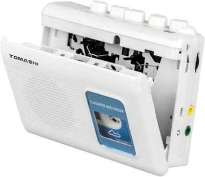Portable Cassette Player Tape Recorder Walkman with Built-in white