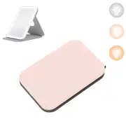 Catzon 3 Colors LED Makeup Mirror Touch Screen Foldable 360 Rotation-Pink