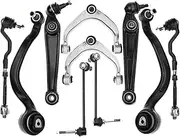 10PC Front Suspension Control Arms & Ball Joint Sway Link Tie Rod Compatible For BMW X5 X6