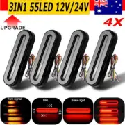 4X Tray Back Ute 55 LED Tail Lights Flowing Turn Signal Rear Stop Trailer Truck