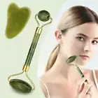 Natural Jade Gua Sha Beauty Facial Roller Face Thin Massager Gua Sha Board Set