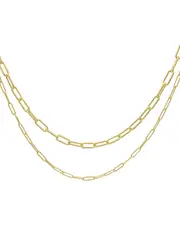 ADORNIA 14K Plated Paperclip Chain Necklace