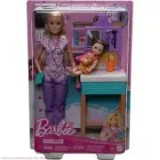 Barbie Pediatrician Doll and Doctor Playset with Accessories, Purple Scrubs