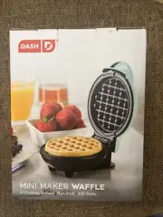 Dash Mini Aqua 4" Waffle Maker Non Stick NIB - H