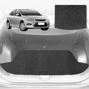 6D Diamond Car Boot Cargo Mat for Ford Focus 2011-2018 Hatch - Heavy Duty Carpet Liner