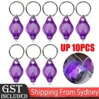 UP10PCS LED Keyring Torch UV Key Ring Purple Light Chain Light Battery Operate