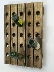 Riddling Wood Wine Rack Handcrafted Wall Hanging