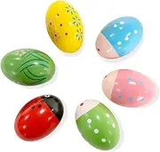 Egg Shakers Musical Instruments, Large Wooden Egg Shaker for Kids, Easter Eggs Music Toy, Cute Egg Stamps for Fresh Eggs, Colorful Learning Toys for Kids Todders, 1.57x2.76
