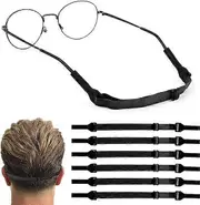 6PCS Adjustable Glasses Strap, No Tail Anti Slip Elastic Eyeglass Straps, Sports Eyewear Sunglass Retainer Holder Strap for Men Women
