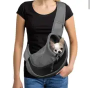 Pet Sling Carrier NEW Breathable Mesh Travel Safe Bag-Small-Black/Gray Free Ship