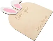 GLSTOY Wooden Baby Footprint Kit Easter Bunny Ornaments Sturdy Decor Rabbit Toys for Boys and Girls Baby Photo Frame