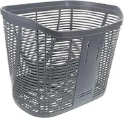 Totority Front Bicycle Basket Portable Handlebar Storage Multi Use Grey Plastic Bike Basket Effortless Installation Chic Design for Everyday Biking Activities Convenient Accessory for All