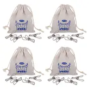 4x 30pc D.Line Stainless Steel Wire Pegs Tarp/Tent Clips w/ Hemp Bag Large