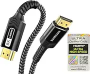 8K HDMI Cable 1M (8K 60Hz, 4K 120Hz, 48Gbps, Certified Ultra High Speed, eARC, HDR10, HDCP 2.3/2.2, DTS:X) - 8K HDMI 2.1 Compatible with PS5, PS4, Xbox Series X/S, RTX 3080/90, HDTV