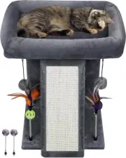 Cat Tree Tower with Cat Scratching Post for Indoor Cats, With Playful Toy Balls