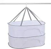 AIMALL 2-Layer or 3-Layer Foldable Drying Net – 27.6 x 19.7 Inch Hanging Mesh Basket for Vegetables, Fish, and Dry Goods, Fly-Proof with Windproof Hook