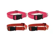 Classic solid dog collar in multiple colorsPink+brown