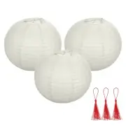 3 Pcs Beige Round Paper Lanterns 14 Inch Paper Lantern Party Decorations