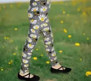NEW Girls Small Bumble Bee Daisy Leggings Buttery Soft Athletic Kids Yoga Pants