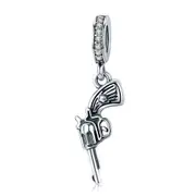 Silver plating Vintage Revolver Pistol Pendant Charm Fit Women Charm Bracelet DIY Beads Jewelry