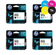 HP 915 Ink Cartridge Value Pack - Includes: [1 x Black, Cyan, Magenta, Yellow]