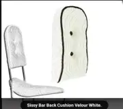 SISSY BAR BACK REST CUSHION/'PAD WHITE VELOUR, FOR BICYCLES W SISSYBAR