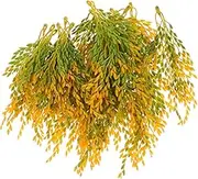 20pcs Simulated Rice Dried Wheat Fake Grain Plant Wheat Plates Natural Wheat Fiber Dinnerware Fake Plants Wheat Small Bowls Rice Bush Flowers Faux Yellow