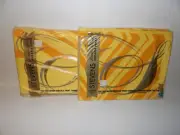 Vintage Stevens Gold and Orange Queen Flat Sheet and Standard Pillowcases