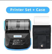80mm Thermal Printer Portable Receipt Ticket Wireless Bluetooth Mobile Pocket Bill Printer Android Phone PC Printer Blue Case