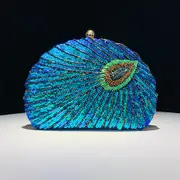 Handwoven Bag with Peacock Bead and Shell Main Material