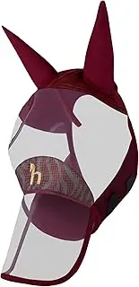 Horze Kenya Long Nose Fly Mask - Rhubarb Dark Red - Warmblood
