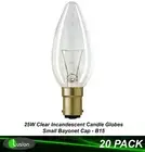 20 x 25W Clear Candle Light Globes Bulbs Lamp Incandescent Small Bayonet B15 SBC