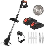 Cordl Grass Trimmer Weed Wacker 21V Weed-Wacking with Screen Lightweight Adjustable Height Metal Cutting B for Garden and Yard Bush Mowing Grass Lawn Pr ng - 2 Batteries Multicolor AU-2 Batteries