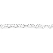Silver 26cm Linked Hearts Anklet