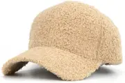 Lamb-Wool Baseball-Caps Warm-Winter Teddy-Fleece Hip-Hop Cap Medium, Khaki